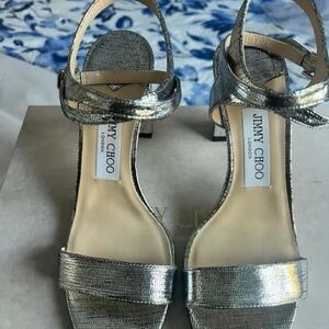 Jimmy Choo Metallic Silver Heels